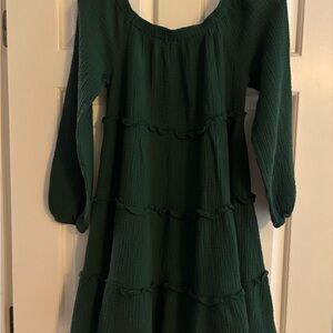 Elegant Linen Green Mini Dress